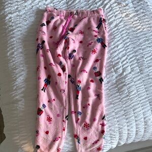 Women's Pink Pajama Pants with Festive Print